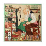 Vintage Father Christmas in his workshop tiles