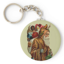 Vintage Father Christmas Key Chain