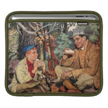 Vintage Father Son Hunting Picnic iPad Sleeve