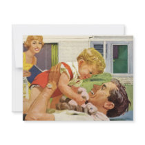 Vintage Father's Day, Happy Dad and Son