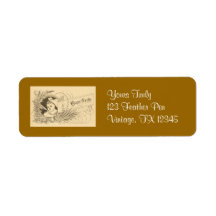 Vintage Feather Pen Return Address Labels