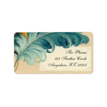 Vintage Feather Personalized Address Label