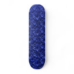 Vintage Feathery Floral Dark Blue Skateboard