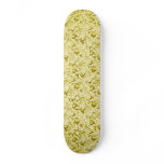 Vintage Feathery Floral Lemon Yellow Skateboard