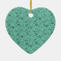 Vintage Feathery Floral Sage Ornament