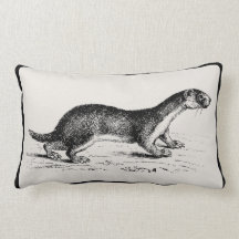 Vintage Ferret Add Your Pet's Name Pick Your Color Pillows