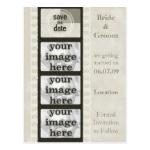 Vintage Film Strip Save the Date Photo Postcards
