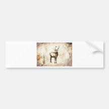 Vintage fineart F077 deer Bumper Sticker