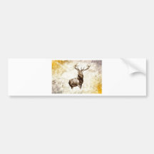 Vintage fineart F079 deer Bumper Sticker
