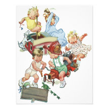 Vintage Fire Truck Child Birthday Party Invitation