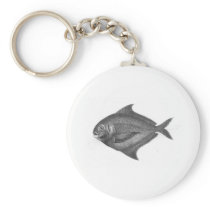 Vintage Fish engraving Keychain