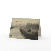 Vintage Fishing Christmas Greeting Cards