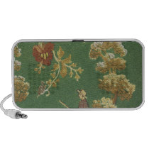 Vintage Fishing Scene Fabric Green Portable Speaker