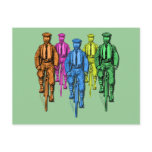 Vintage Five Fellas on Bikes Illustration Post Cards