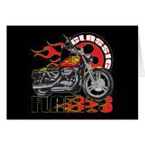 Vintage Flame Motorcycle Greeting Card
