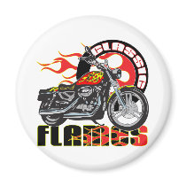 Vintage Flame Motorcycle Magnets