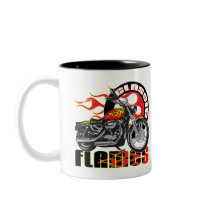 Vintage Flame Motorcycle Coffee Mugs