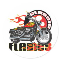 Vintage Flame Motorcycle Sticker