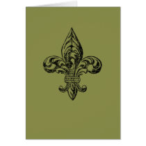 VIntage Fleur de Lis Greeting Card