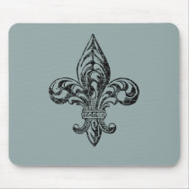 VIntage Fleur de Lis Mouse Pad