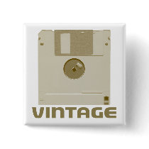 Vintage Floppy Brown Button
