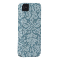 Vintage floral art nouveau blue green pattern iphone 4 case-mate case