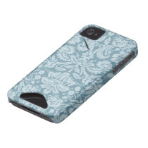Vintage floral art nouveau blue green pattern tough iphone 3 case