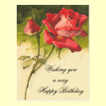 Vintage Floral Birthday Postcard postcards