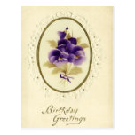 Vintage Floral Birthday Postcard