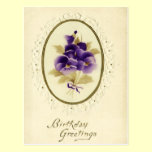 Vintage Floral Birthday Postcard postcards