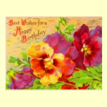 Vintage Floral Birthday Postcard postcards