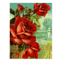 Vintage Floral Birthday Postcard