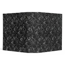 Vintage Floral Charcoal Black Binder