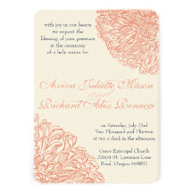 Vintage Floral Chrysanthemum Gray Peach Card