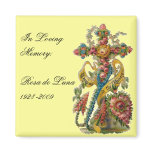 Vintage Floral Condolence Cross magnets