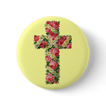 Vintage Floral Cross Buttons