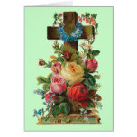Vintage Floral Cross Card