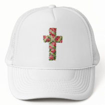 Vintage Floral Cross Mesh Hat