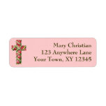 Vintage Floral Cross Return Address Label