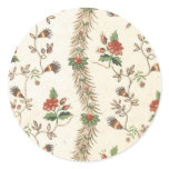 Vintage Floral Fabric (155) Round Stickers