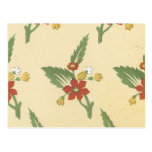Vintage Floral Fabric (192) Post Card
