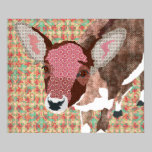 Vintage Floral Fawn Pink Art Poster posters