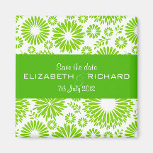 Vintage floral green Magnet