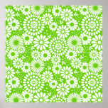 Vintage floral green Poster
