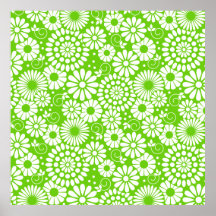 Vintage floral green Poster