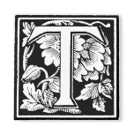 Vintage Floral Letter T - Magnet