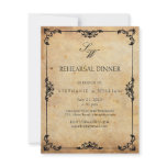 Vintage Floral Monogram Rehearsal Dinner Card invitations