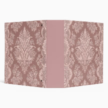 Vintage Floral on Rosy Beige 3 Ring Binder