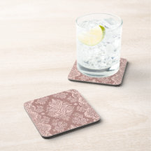 Vintage Floral on Rosy Beige Drink Coasters