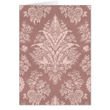 Vintage Floral on Rosy Beige Greeting Cards